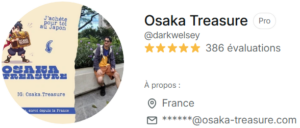Capture du profil Vinted Pro Osaka Treasure