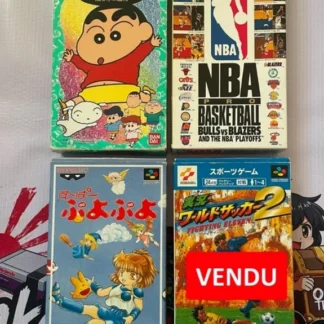 Lot de 3 Jeux Super Famicom SFC Import Japon CIB Anime Sport Puzzle Nintendo